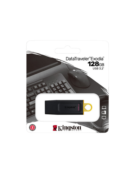 Memorie USB Kingston DataTraveler Exodia, 128GB, Negru/Galben