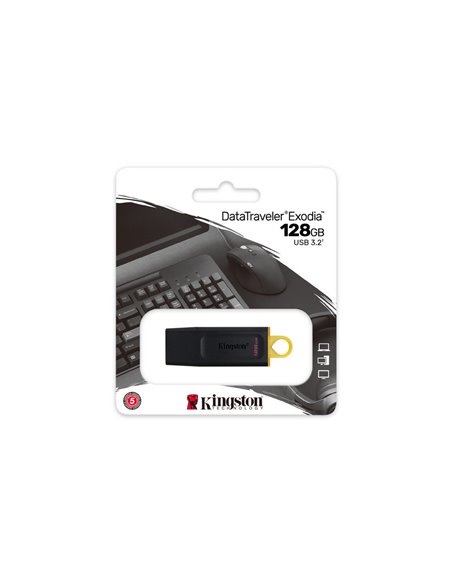 Memorie USB Kingston DataTraveler Exodia, 128GB, Negru/Galben