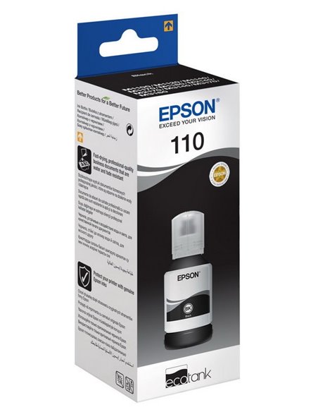 Контейнер с чернилами Epson 110 EcoTank, C13T03P14A, Черный