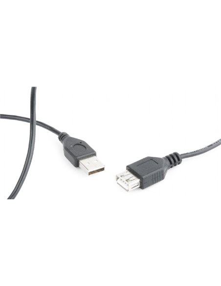Cablu prelungitor Cablexpert CC-USB2-AMAF-75CM/300-BK, USB Type-A (M)/USB Type-A (F), 0,75m, Negru