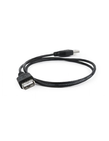 Cablu prelungitor Cablexpert CC-USB2-AMAF-75CM/300-BK, USB Type-A (M)/USB Type-A (F), 0,75m, Negru