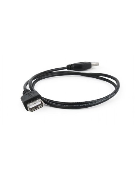Cablu prelungitor Cablexpert CC-USB2-AMAF-75CM/300-BK, USB Type-A (M)/USB Type-A (F), 0,75m, Negru