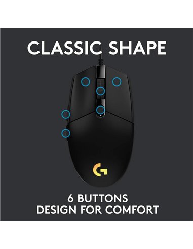 Gaming Mouse Logitech G102, Negru
