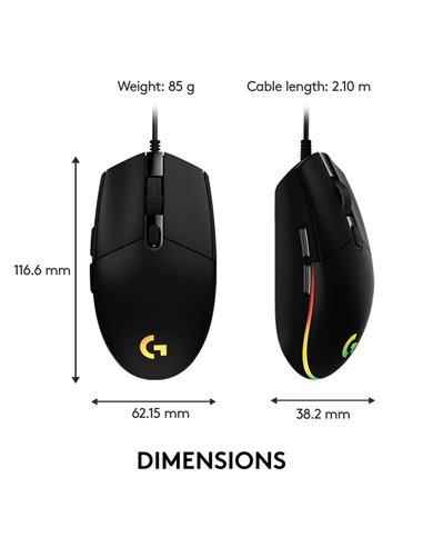 Gaming Mouse Logitech G102, Negru