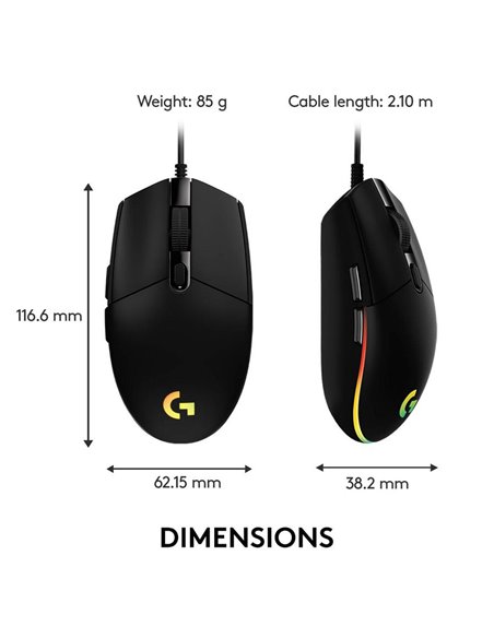 Gaming Mouse Logitech G102, Negru