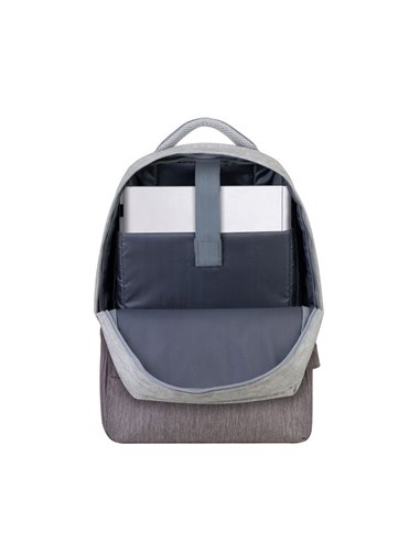 Rucsac pentru Laptop RivaCase Prater, 15.6", Poliester, Gri/Moca