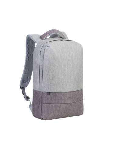Rucsac pentru Laptop RivaCase Prater, 15.6", Poliester, Gri/Moca