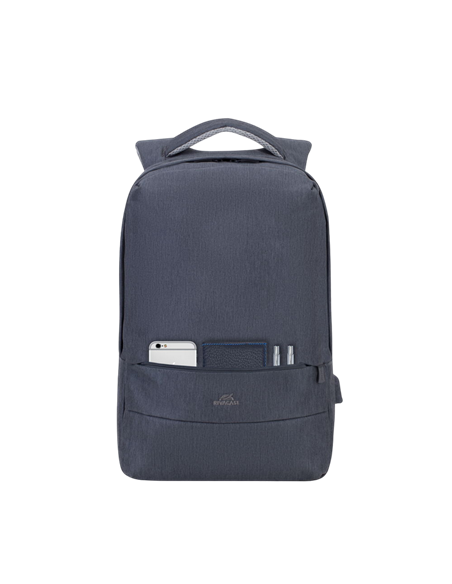 Rucsac pentru Laptop RivaCase Prater, 15.6", Poliester, Gri închis