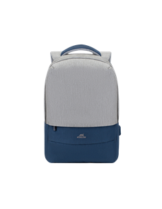 Rucsac pentru Laptop RivaCase Prater, 15.6", Poliester, Gri/Albastru