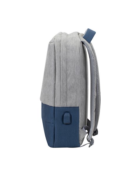 Rucsac pentru Laptop RivaCase Prater, 15.6", Poliester, Gri/Albastru Rucsac pentru Laptop RivaCase Prater, 15.6", Poliester, Gri/Albastru