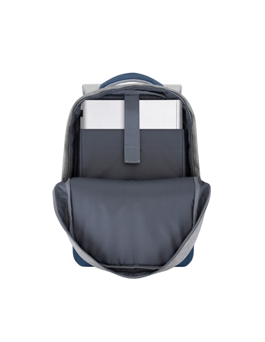 Rucsac pentru Laptop RivaCase Prater, 15.6", Poliester, Gri/Albastru