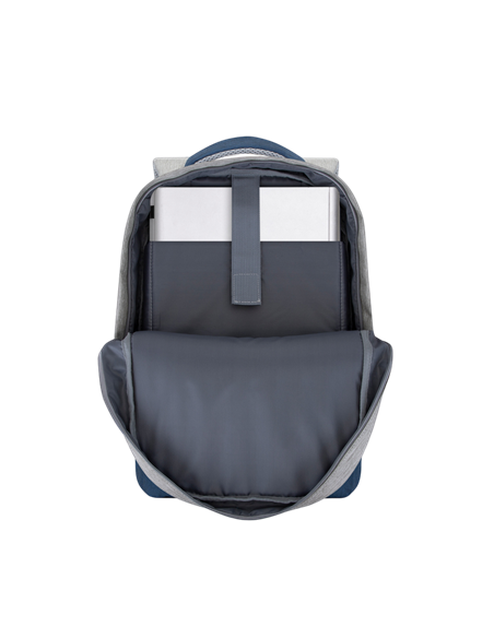 Rucsac pentru Laptop RivaCase Prater, 15.6", Poliester, Gri/Albastru Rucsac pentru Laptop RivaCase Prater, 15.6", Poliester, Gri/Albastru