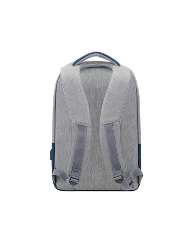Rucsac pentru Laptop RivaCase Prater, 15.6", Poliester, Gri/Albastru