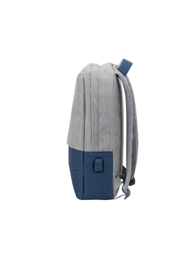 Rucsac pentru Laptop RivaCase Prater, 15.6", Poliester, Gri/Albastru