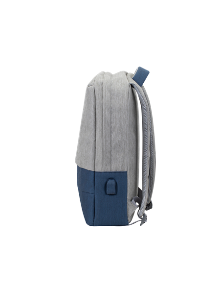 Rucsac pentru Laptop RivaCase Prater, 15.6", Poliester, Gri/Albastru Rucsac pentru Laptop RivaCase Prater, 15.6", Poliester, Gri/Albastru