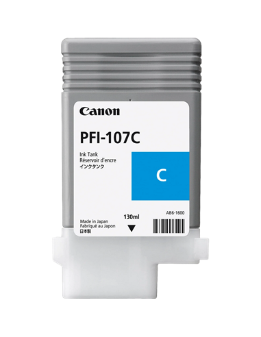 Картридж чернильный Canon PFI-107, 130мл, Голубой