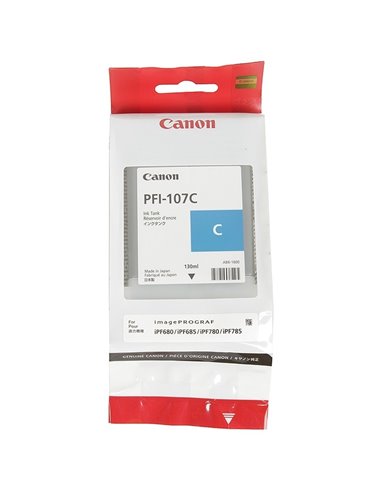 Картридж чернильный Canon PFI-107, 130мл, Голубой