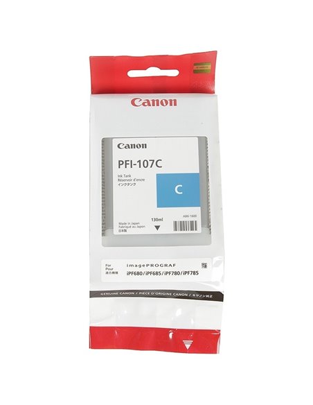Картридж чернильный Canon PFI-107, 130мл, Голубой