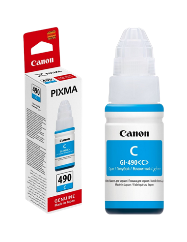 Контейнер с чернилами Canon GI-490, 70мл, Голубой