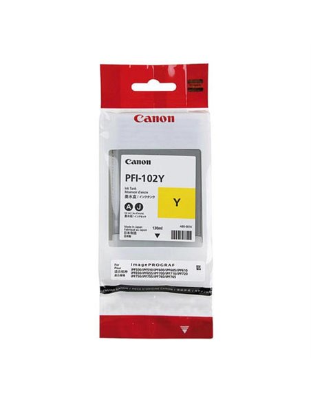 Картридж чернильный Canon PFI-102, 130мл, Желтый