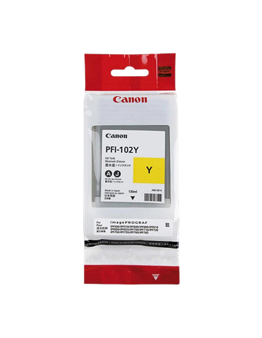 Картридж чернильный Canon PFI-102, 130мл, Желтый