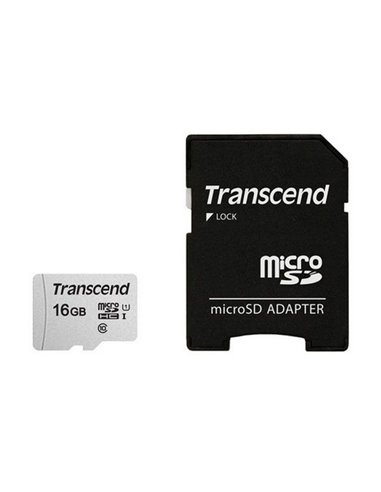 Карта памяти Transcend microSDHC 300S, 16Гб (TS16GUSD300S-A)