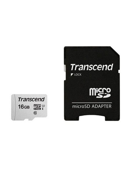 Карта памяти Transcend microSDHC 300S, 16Гб (TS16GUSD300S-A)
