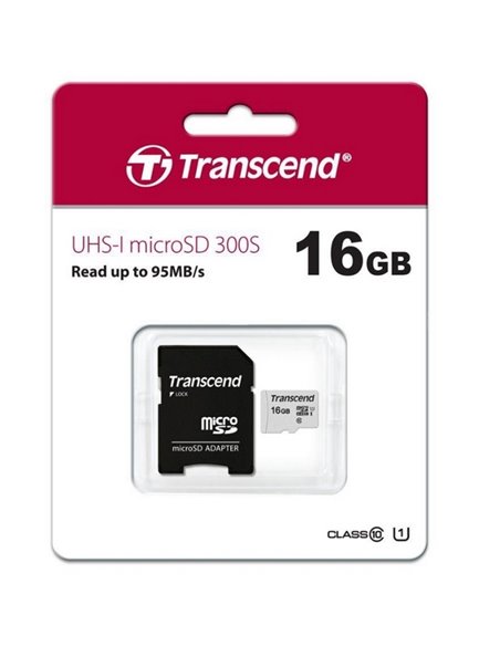 Card de Memorie Transcend microSDHC 300S, 16GB (TS16GUSD300S-A)