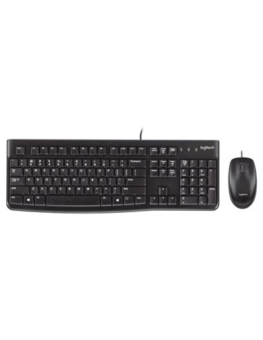 Set Tastatură + Mouse Logitech MK120, Cu fir, Negru