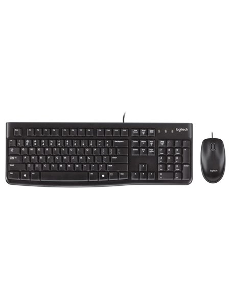 Set Tastatură + Mouse Logitech MK120, Cu fir, Negru