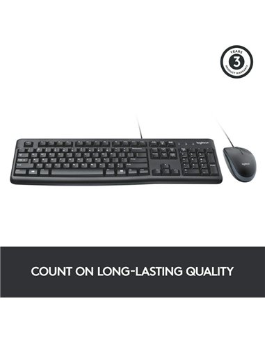Set Tastatură + Mouse Logitech MK120, Cu fir, Negru