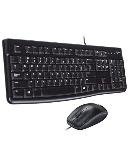 Set Tastatură + Mouse Logitech MK120, Cu fir, Negru