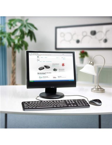 Set Tastatură + Mouse Logitech MK120, Cu fir, Negru