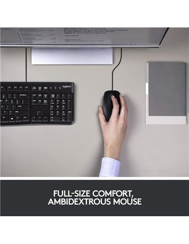 Set Tastatură + Mouse Logitech MK120, Cu fir, Negru