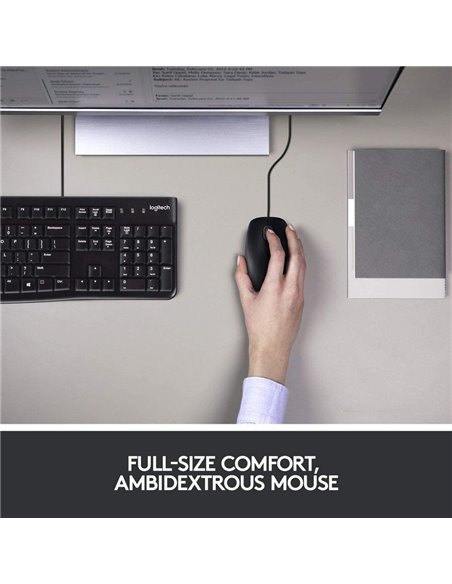 Set Tastatură + Mouse Logitech MK120, Cu fir, Negru