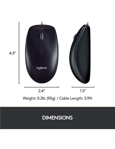 Set Tastatură + Mouse Logitech MK120, Cu fir, Negru