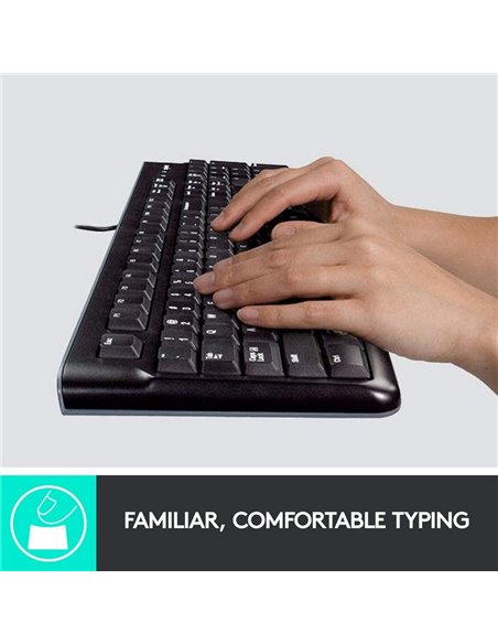 Set Tastatură + Mouse Logitech MK120, Cu fir, Negru