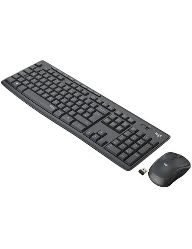 Клавиатура и мышь Logitech MK295, Беспроводное, Чёрный