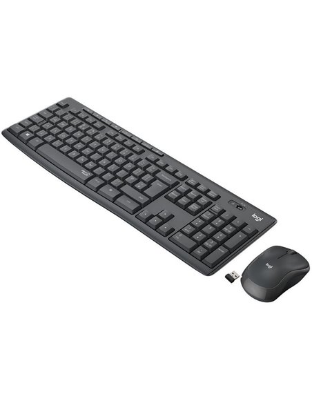 Клавиатура и мышь Logitech MK295, Беспроводное, Чёрный