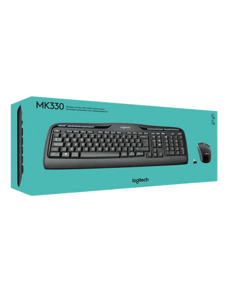 Set Tastatură + Mouse Logitech MK330, Fără fir, Negru