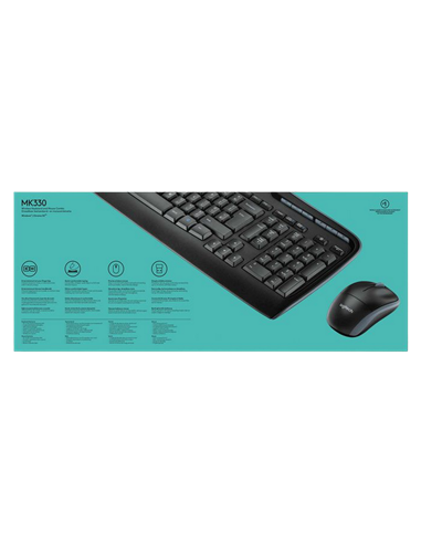Клавиатура и мышь Logitech MK330, Беспроводное, Чёрный