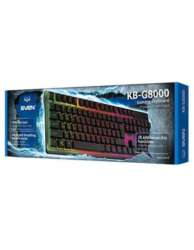 Tastatură SVEN KB-G8000, Cu fir, Negru