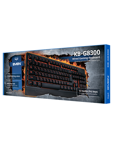 Tastatură SVEN KB-G8300, Cu fir, Negru