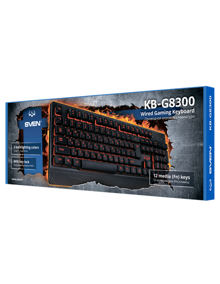 Клавиатура SVEN KB-G8300, Проводное, Чёрный