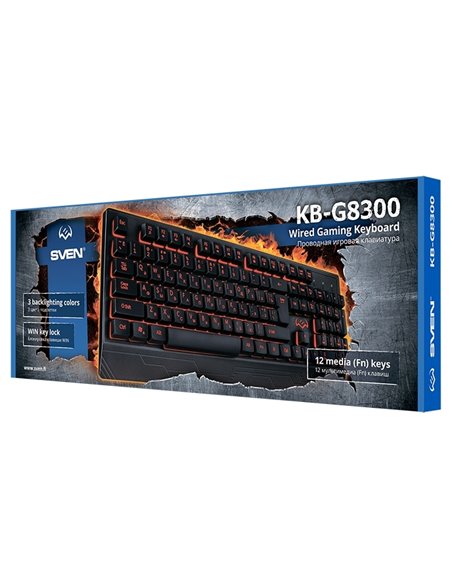 Клавиатура SVEN KB-G8300, Проводное, Чёрный
