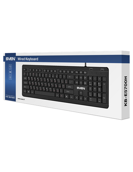 Клавиатура SVEN KB-E5700H, Проводное, Чёрный
