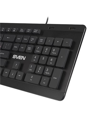 Клавиатура SVEN KB-E5700H, Проводное, Чёрный