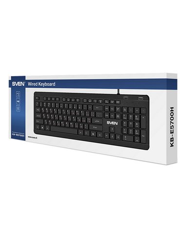 Клавиатура SVEN KB-E5700H, Проводное, Чёрный