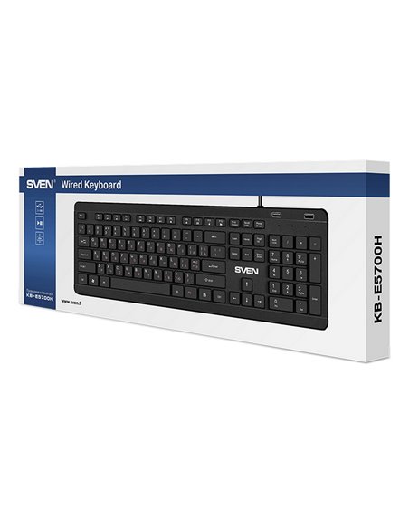 Tastatură SVEN KB-E5700H, Cu fir, Negru