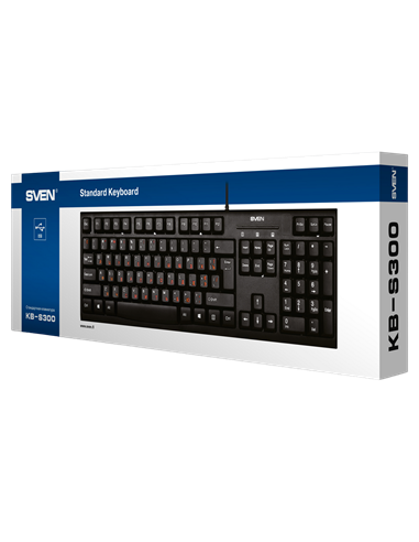 Клавиатура SVEN KB-S300, Проводное, Чёрный
